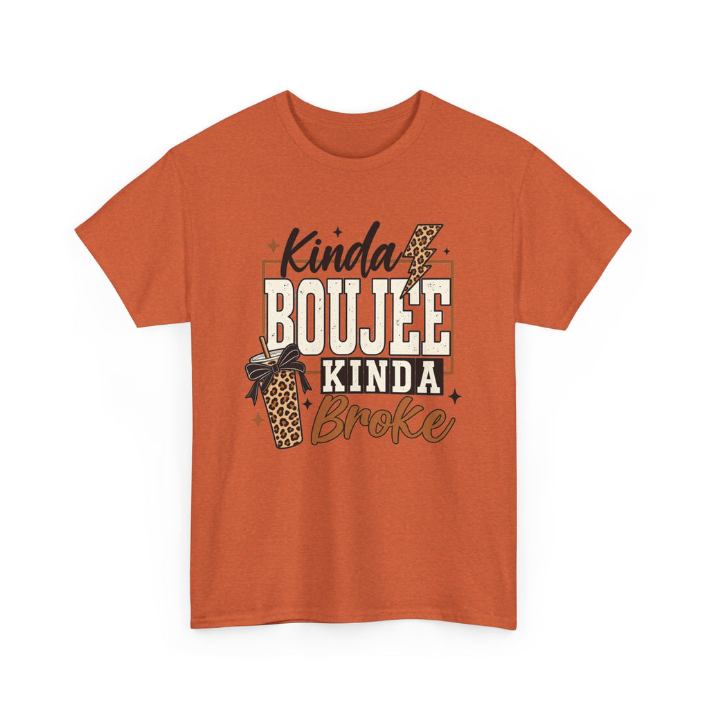 Kinda Boujee Kinda Broke Tee — Leopard Coffee Cup Graphic Shirt