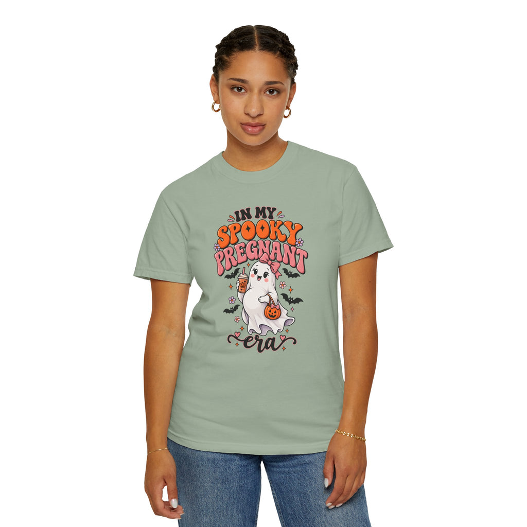 Pregnant Halloween T-Shirt — "In My Spooky Pregnant Era" Cute Ghost Maternity Tee