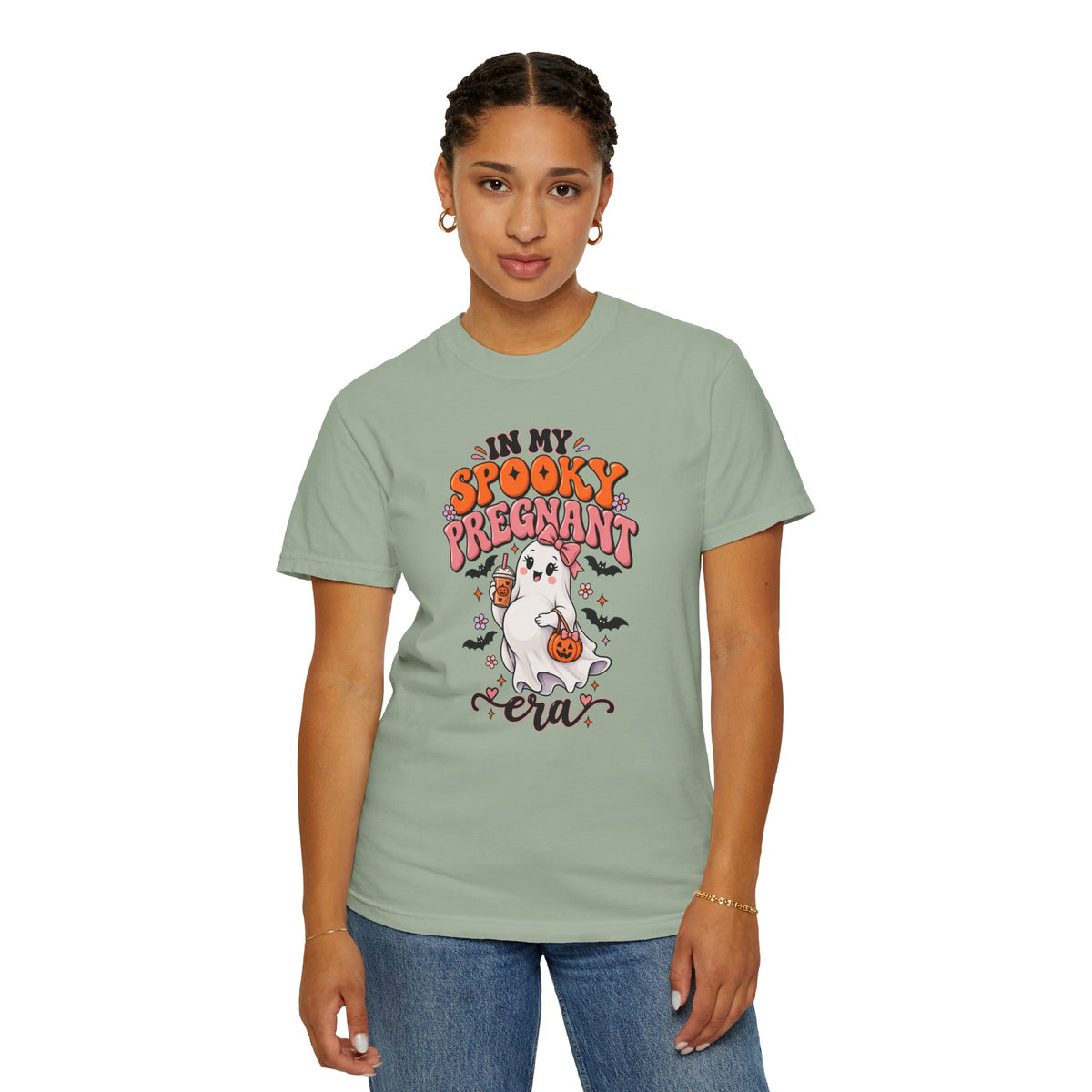Pregnant Halloween T-Shirt — "In My Spooky Pregnant Era" Cute Ghost Maternity Tee