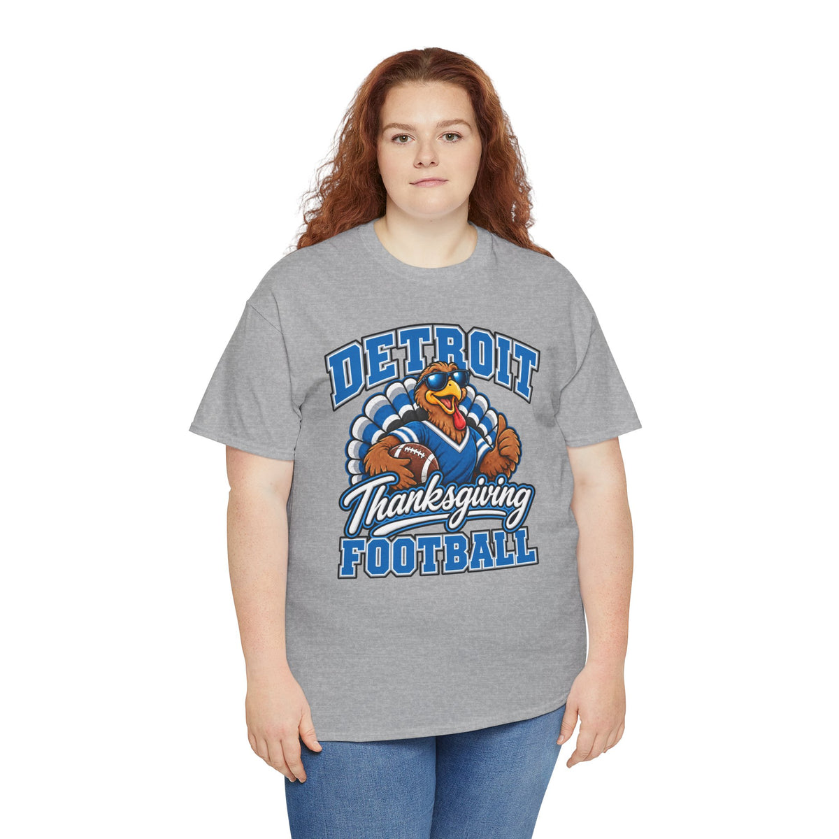 Detroit Thanksgiving Football Tee — Turkey Mascot Game Day Shirt