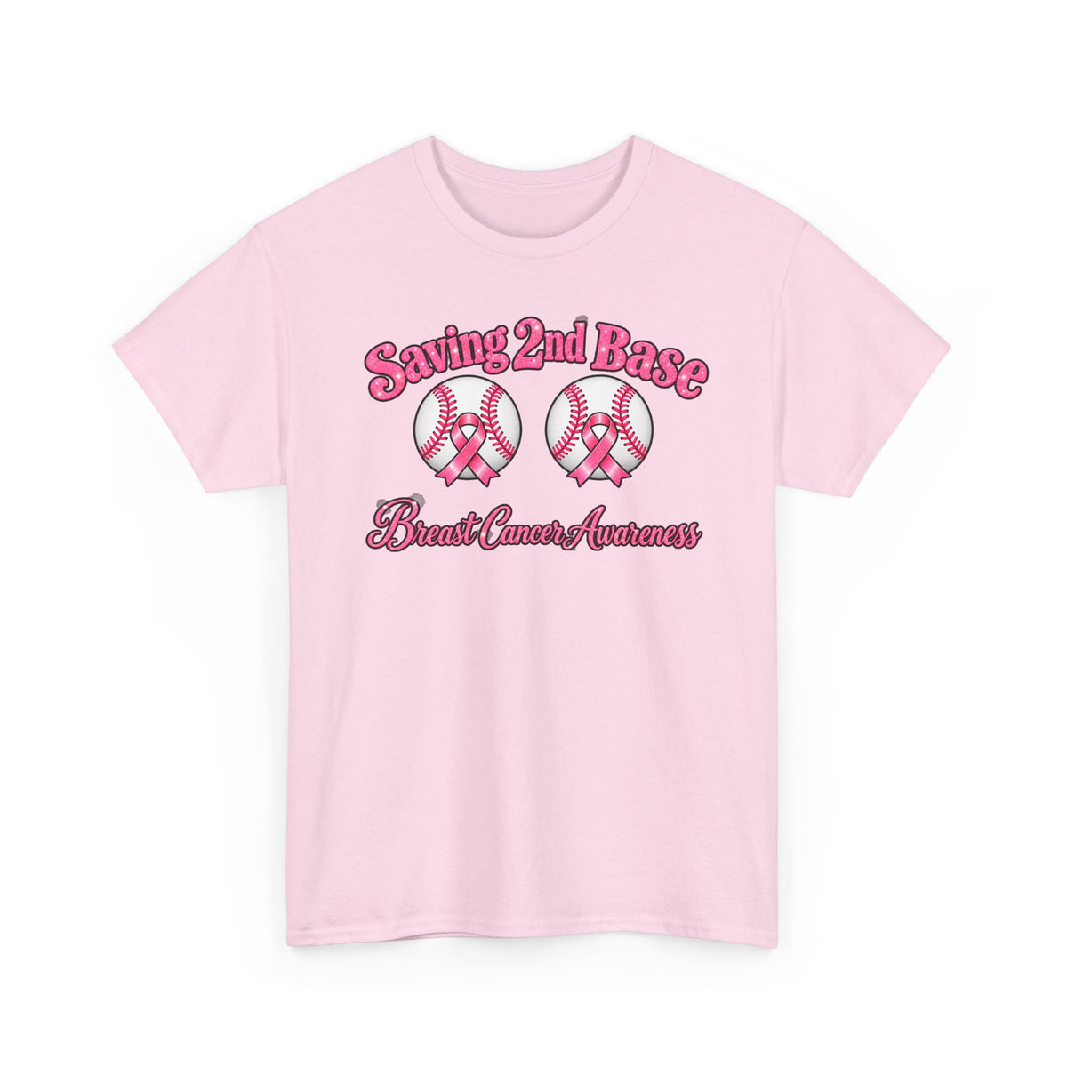 Saving 2nd Base Breast Cancer Awareness T-Shirt