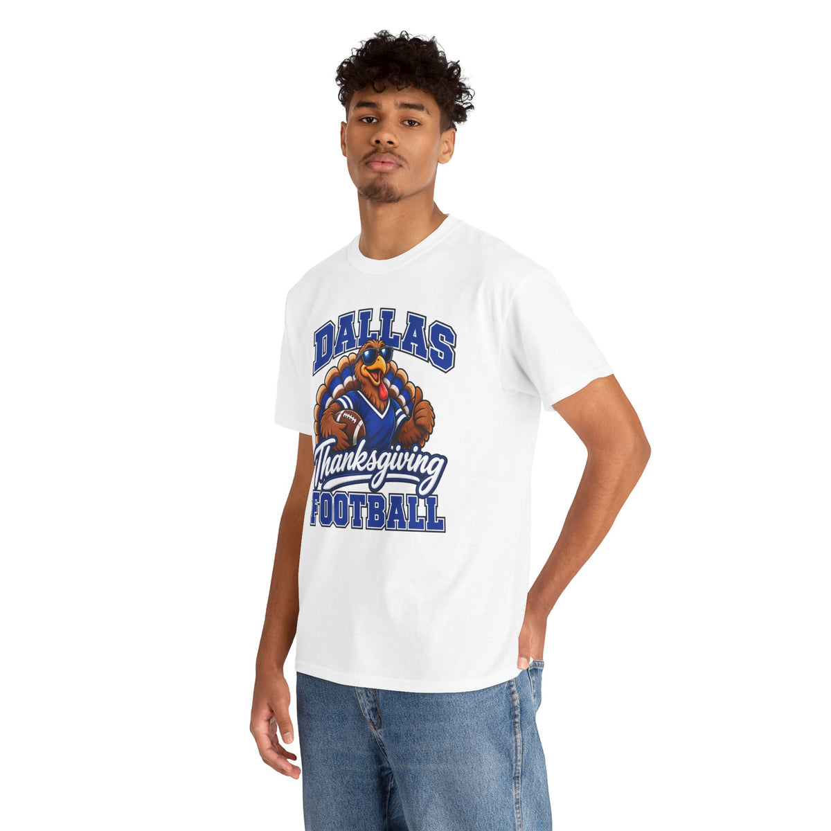Dallas Thanksgiving Football T-Shirt — Turkey Mascot Game Day Tee