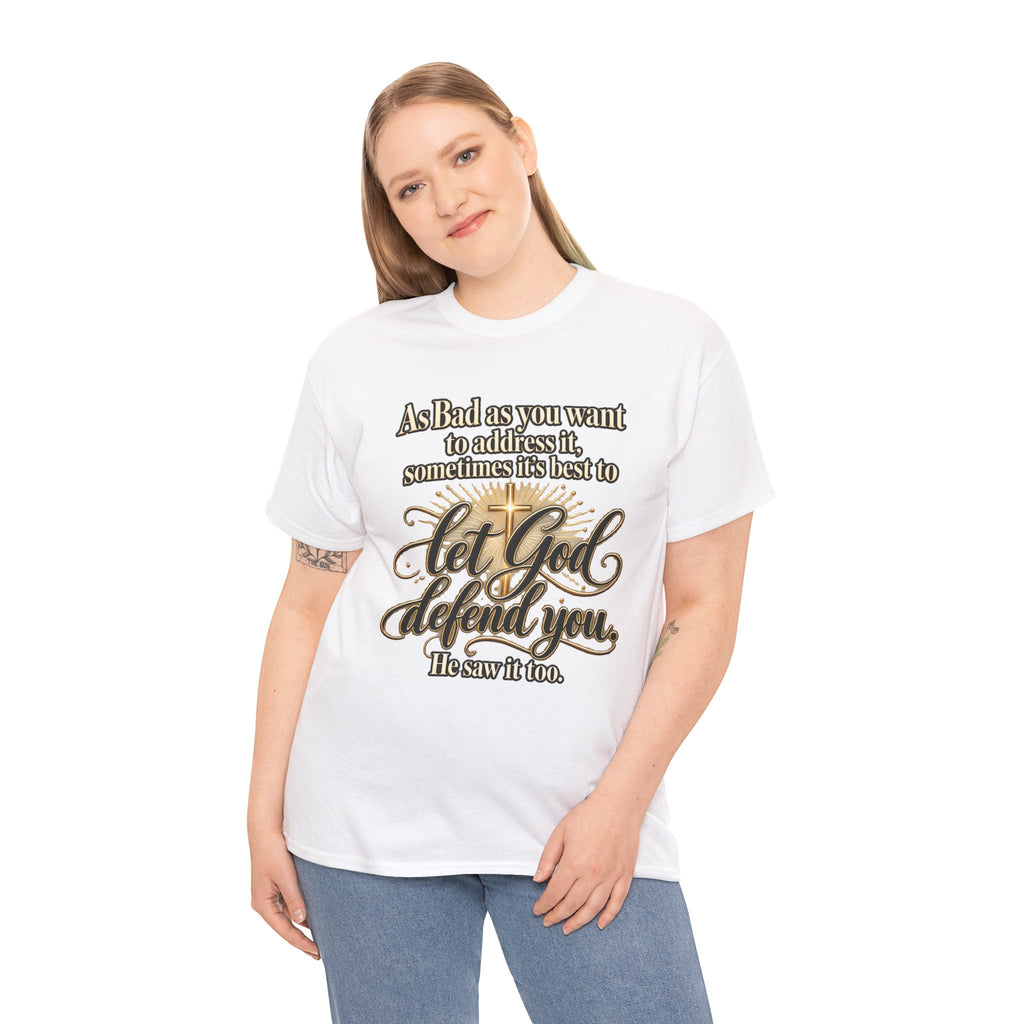 Let God Defend You Inspirational Christian T-Shirt