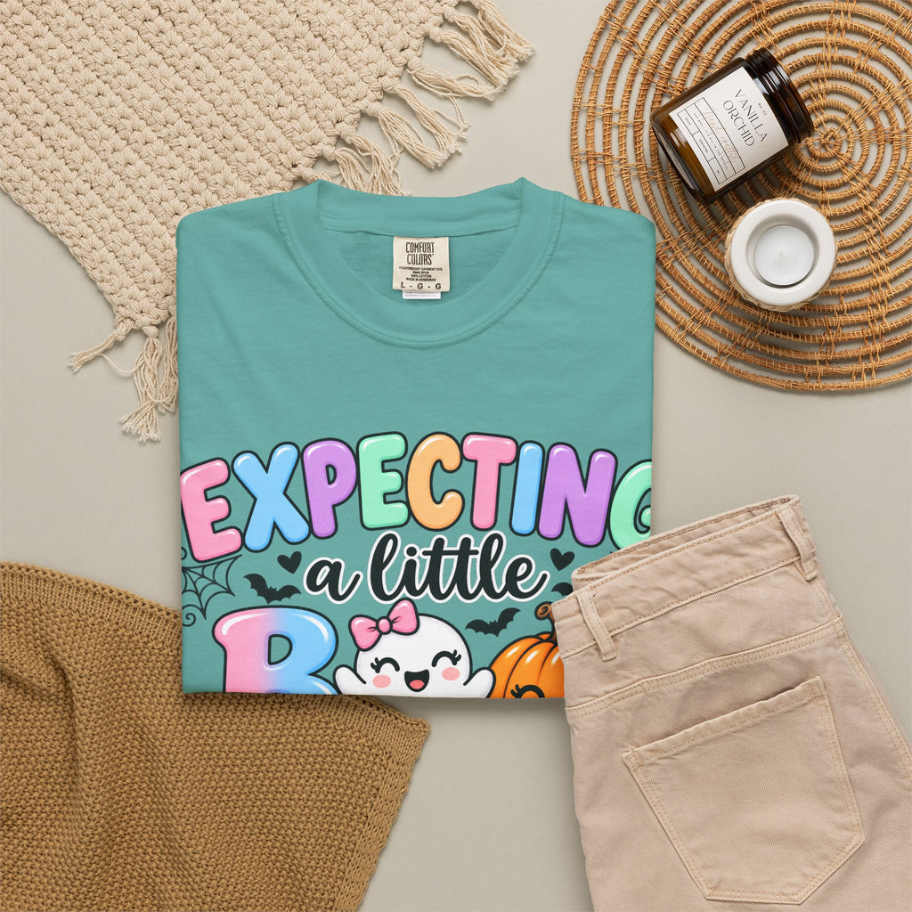Expecting a Little Boo Maternity T-Shirt — Cute Halloween Pregnancy Tee