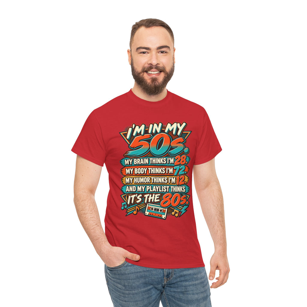 Retro 50s Birthday T‑Shirt — "I'm in My 50s" 80s Playlist Cassette Tee