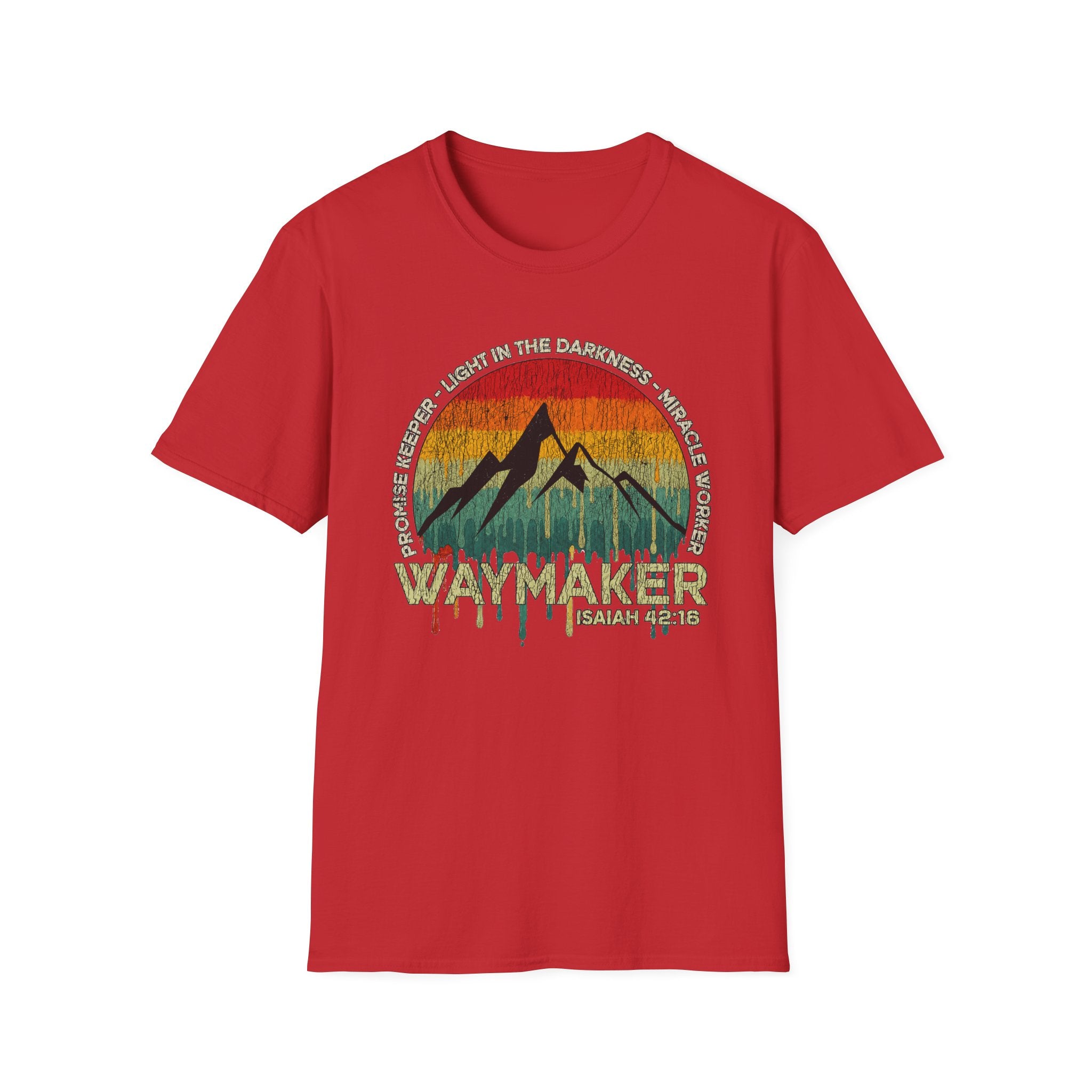 Waymaker Mountain T-Shirt — “Promise Keeper, Light in the Darkness” Christian Graphic Tee