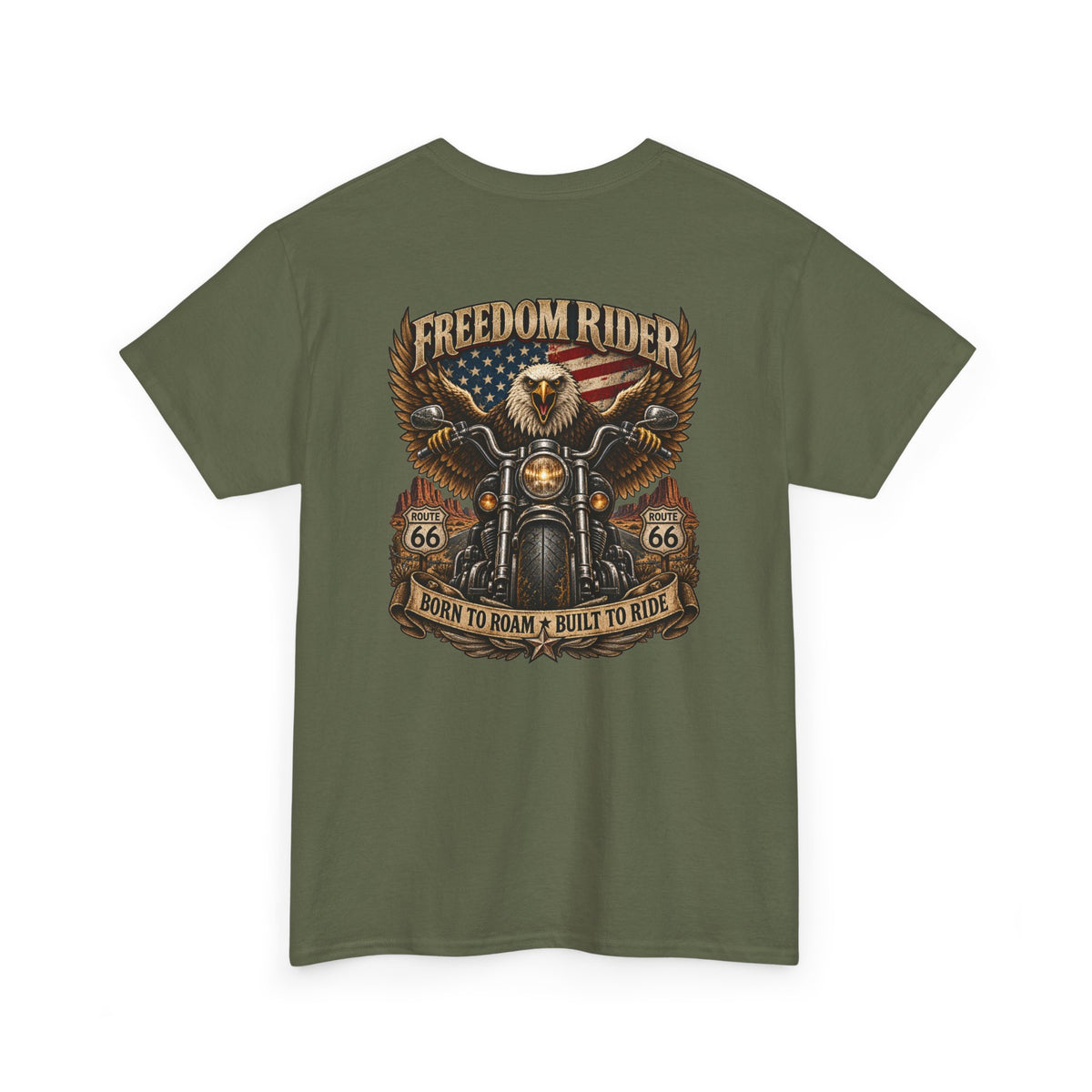 Freedom Rider Motorcycle T‑Shirt — Born to Roam Vintage Biker Tee
