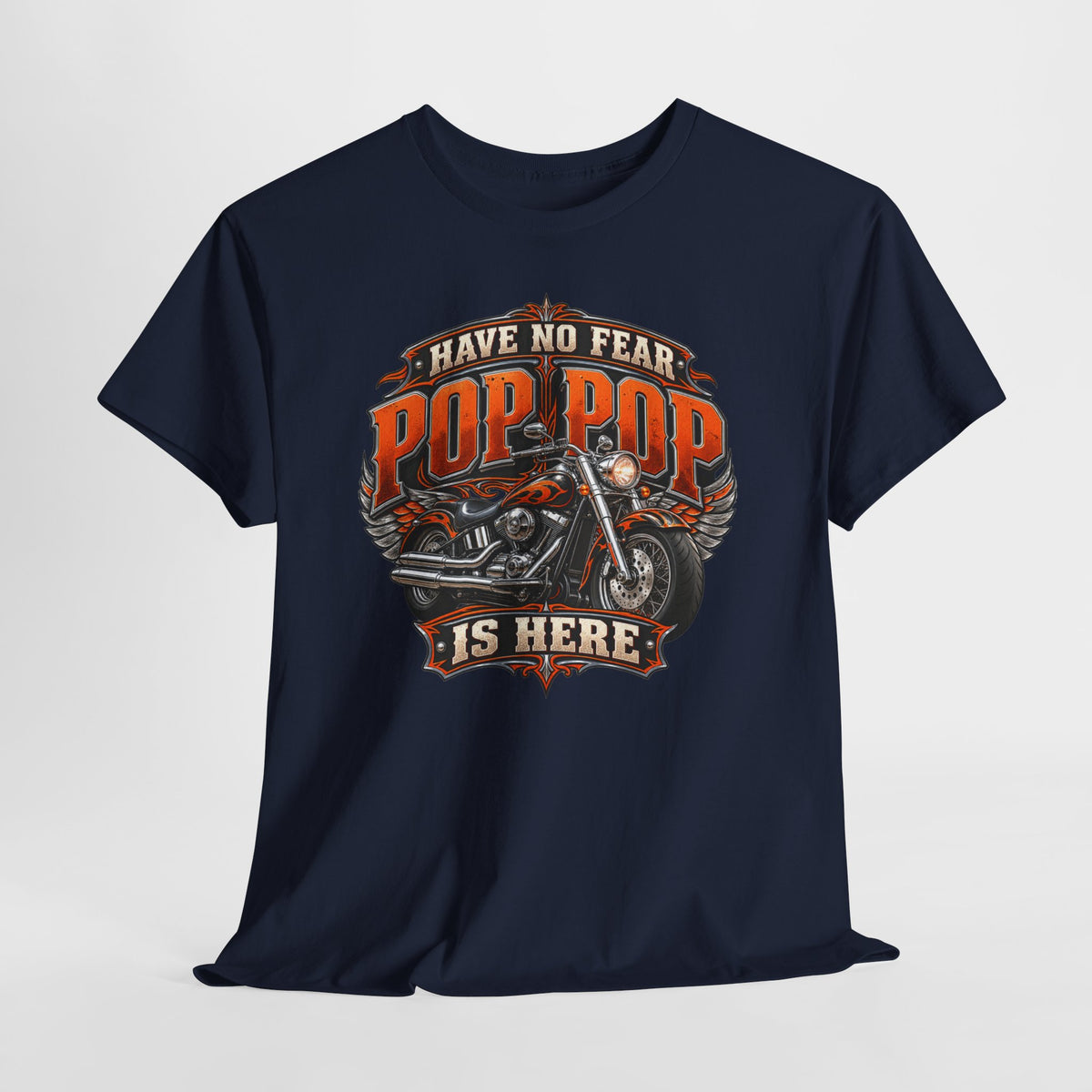 Pop Pop Is Here Motorcycle Dad T-Shirt