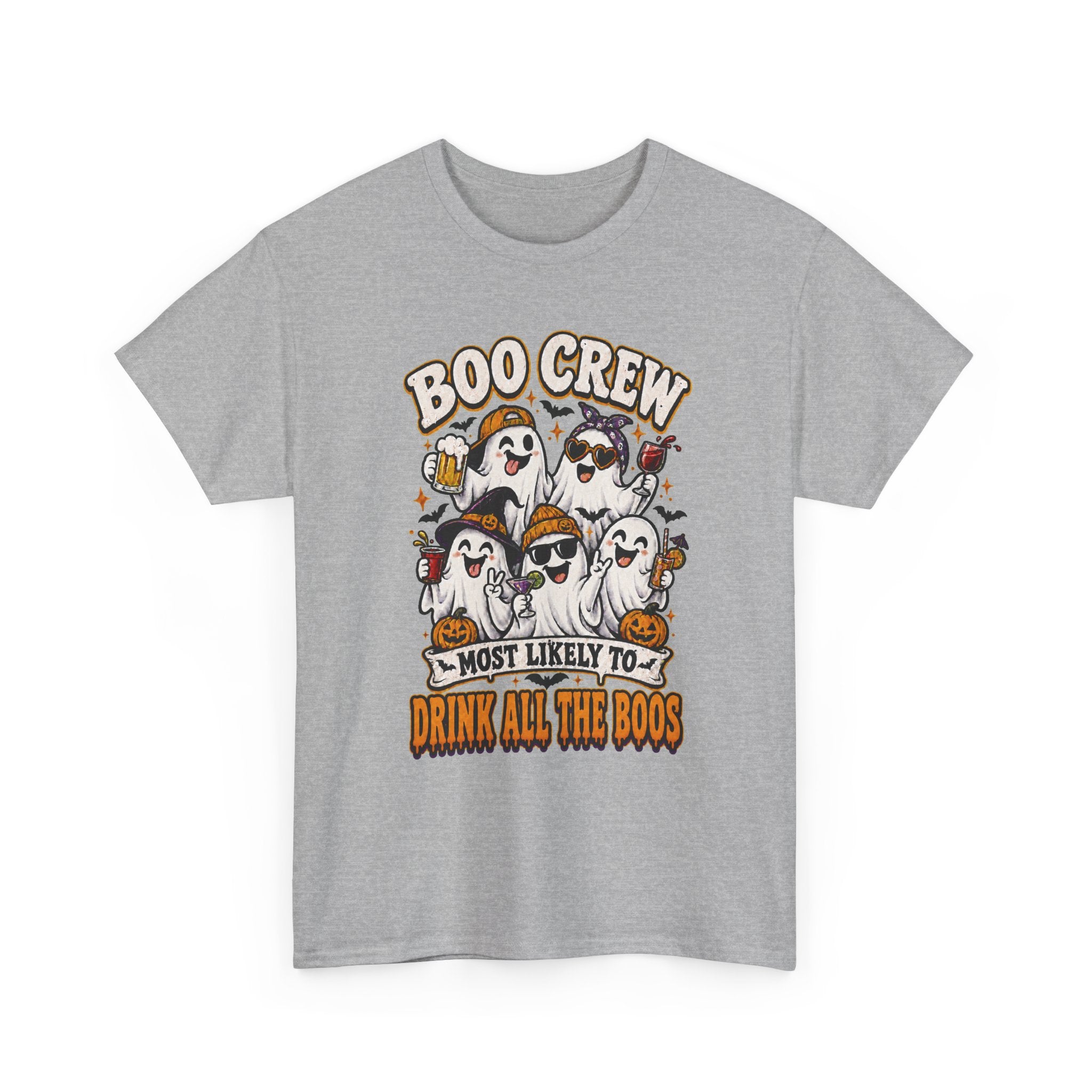Boo Crew Halloween Tee — “Most Likely To Drink All The Boos” Ghost Party Shirt