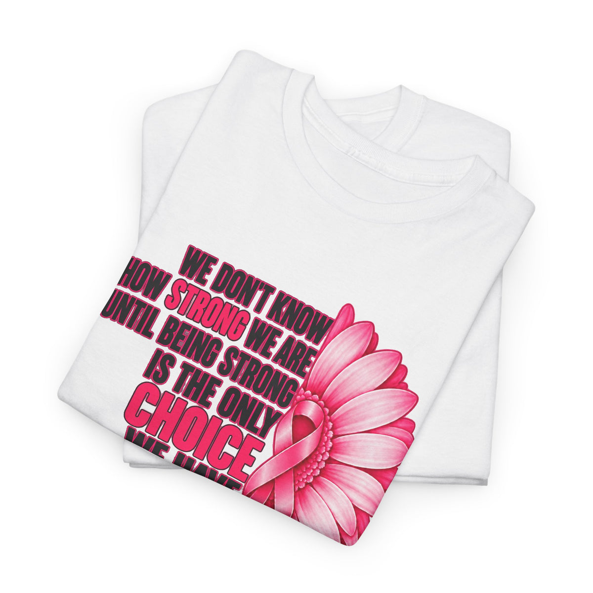 Breast Cancer Awareness T-Shirt - "Stronger Than Cancer" Floral Support Tee