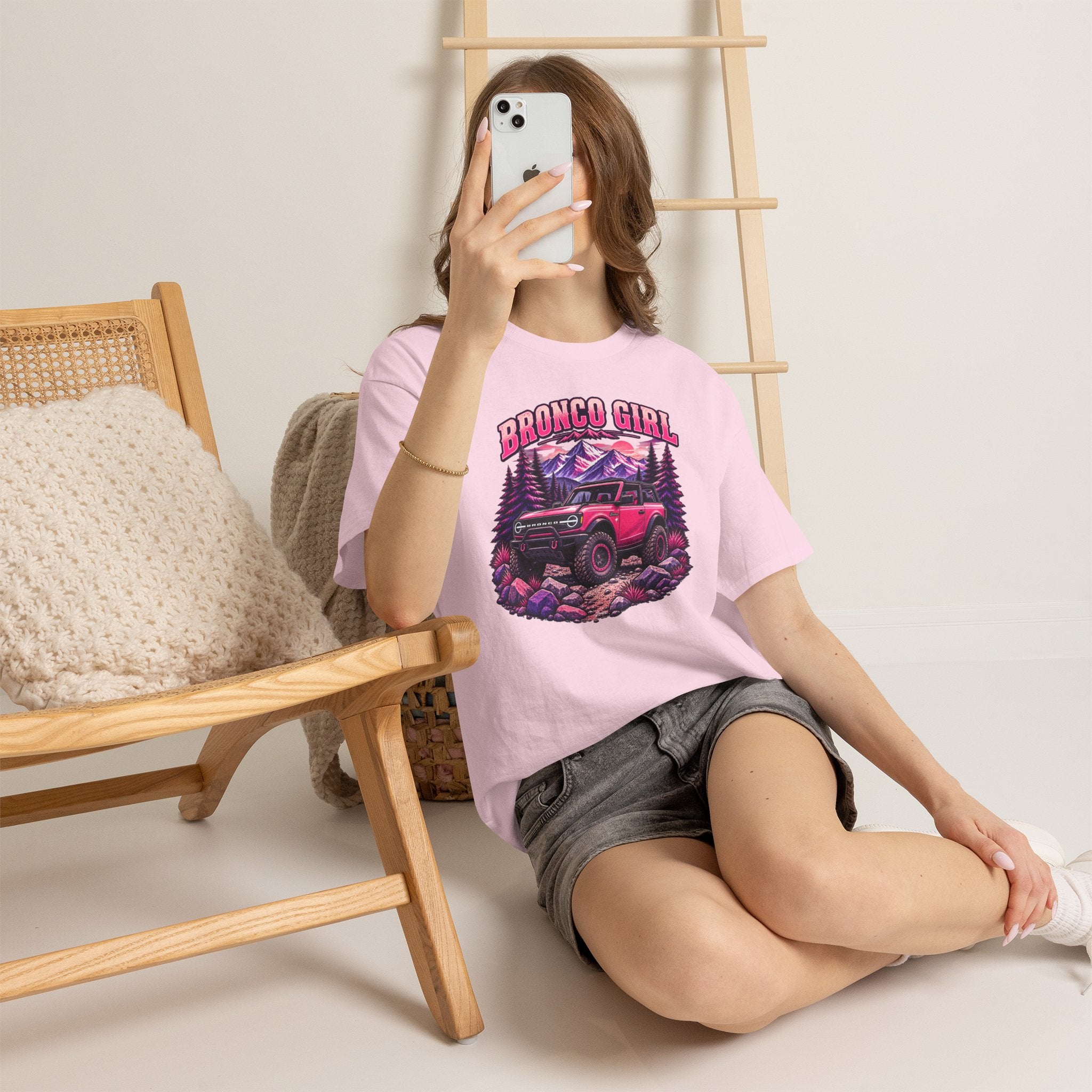 Bronco Girl T-Shirt – Pink Off-Road Truck Graphic Tee