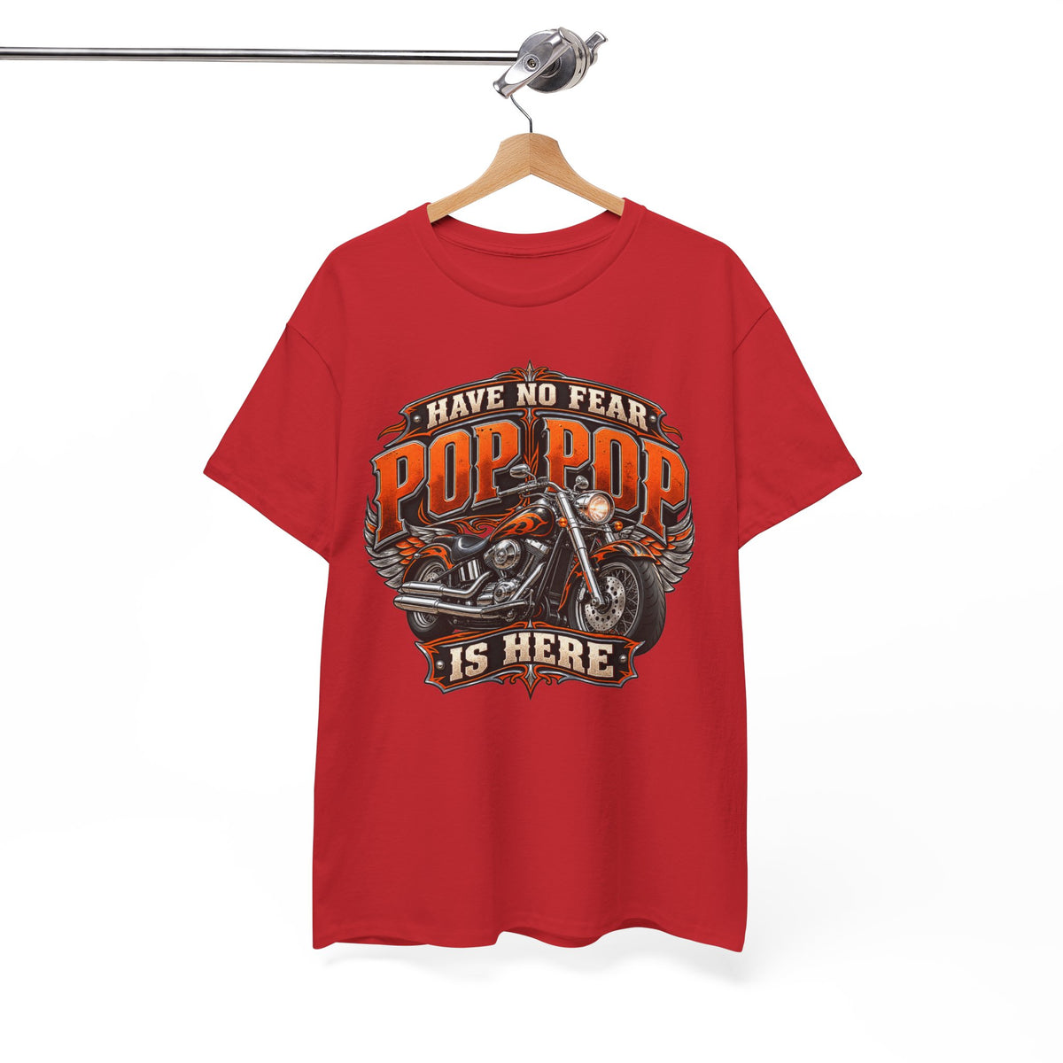 Pop Pop Is Here Motorcycle Dad T-Shirt