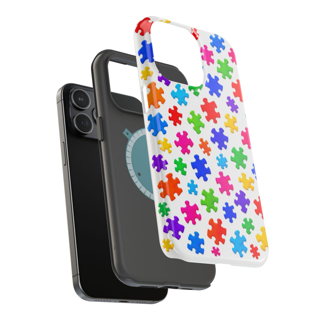 Autism Puzzle Pattern Magnetic Impact-Resistant Phone Case