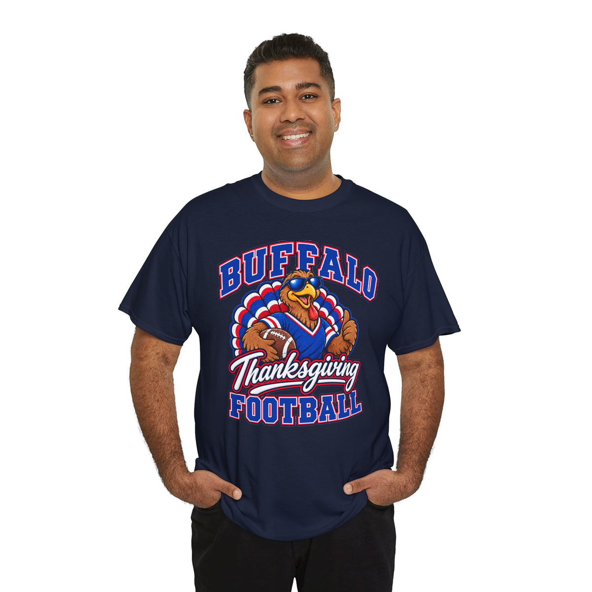 Buffalo Thanksgiving Football T-Shirt — Turkey Mascot Game Day Tee