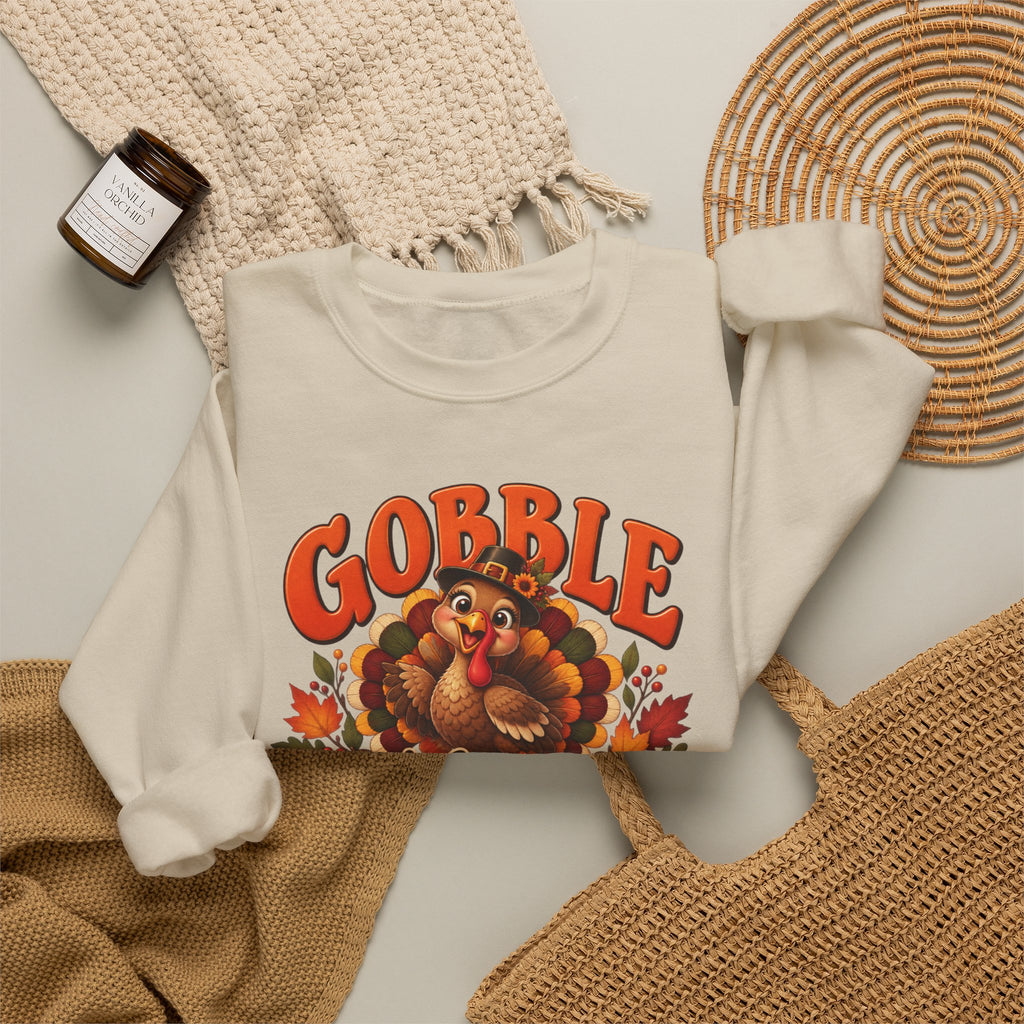 Thanksgiving Turkey 'Gobble Till You Wobble' Crewneck Sweatshirt