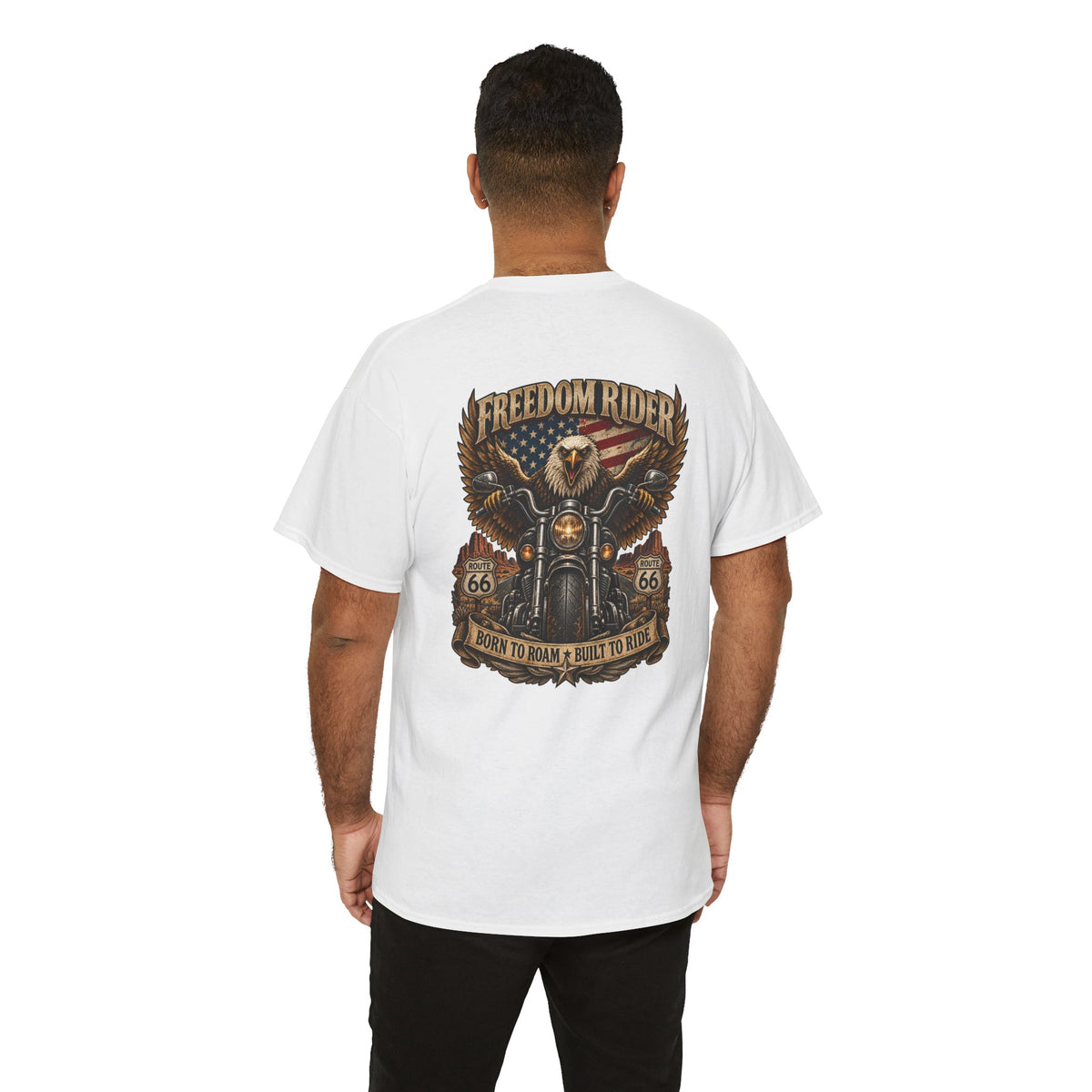 Freedom Rider Motorcycle T‑Shirt — Born to Roam Vintage Biker Tee