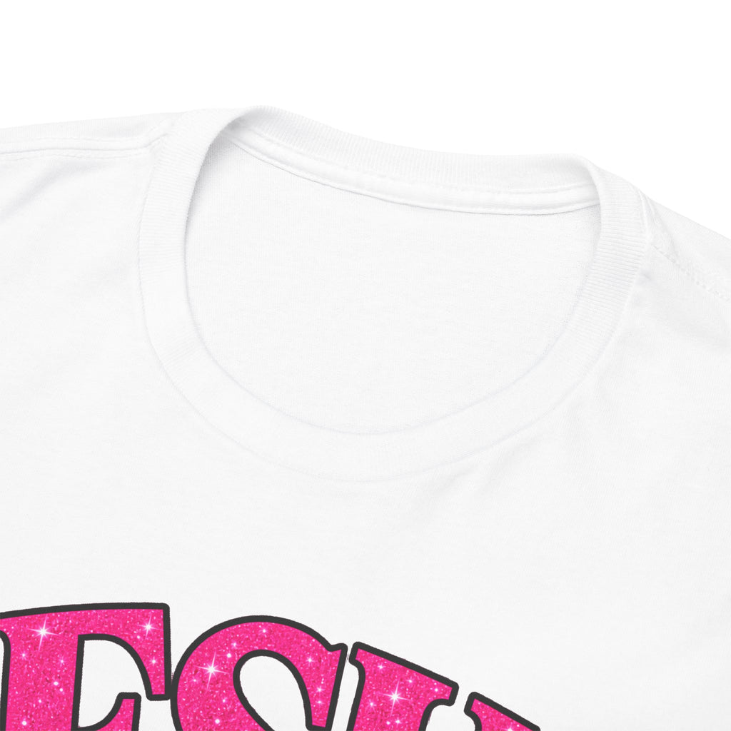 Christian T-Shirt — "JESUS The way, the truth, the life" (John 14:6) Pink Vintage Script