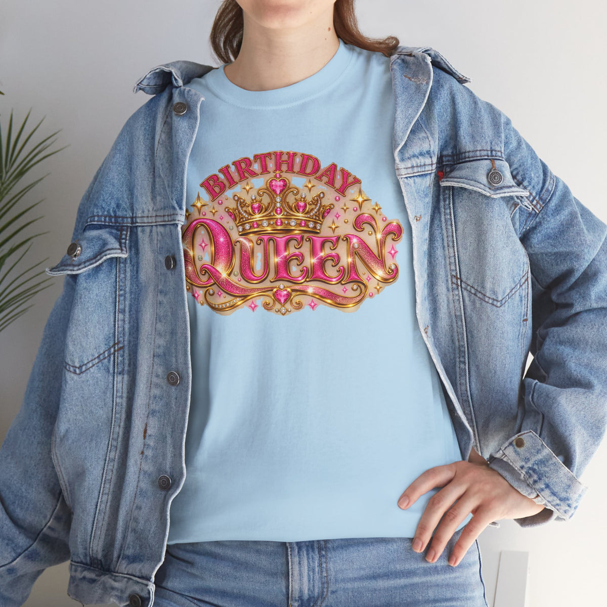Birthday Queen Graphic T-Shirt | Pink & Gold Crown