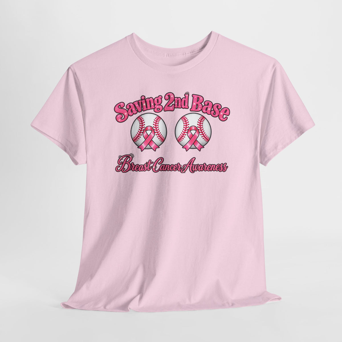Saving 2nd Base Breast Cancer Awareness T-Shirt
