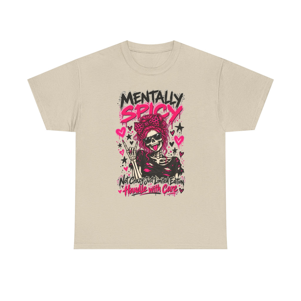 Mentally Spicy Skeleton Graphic T-Shirt