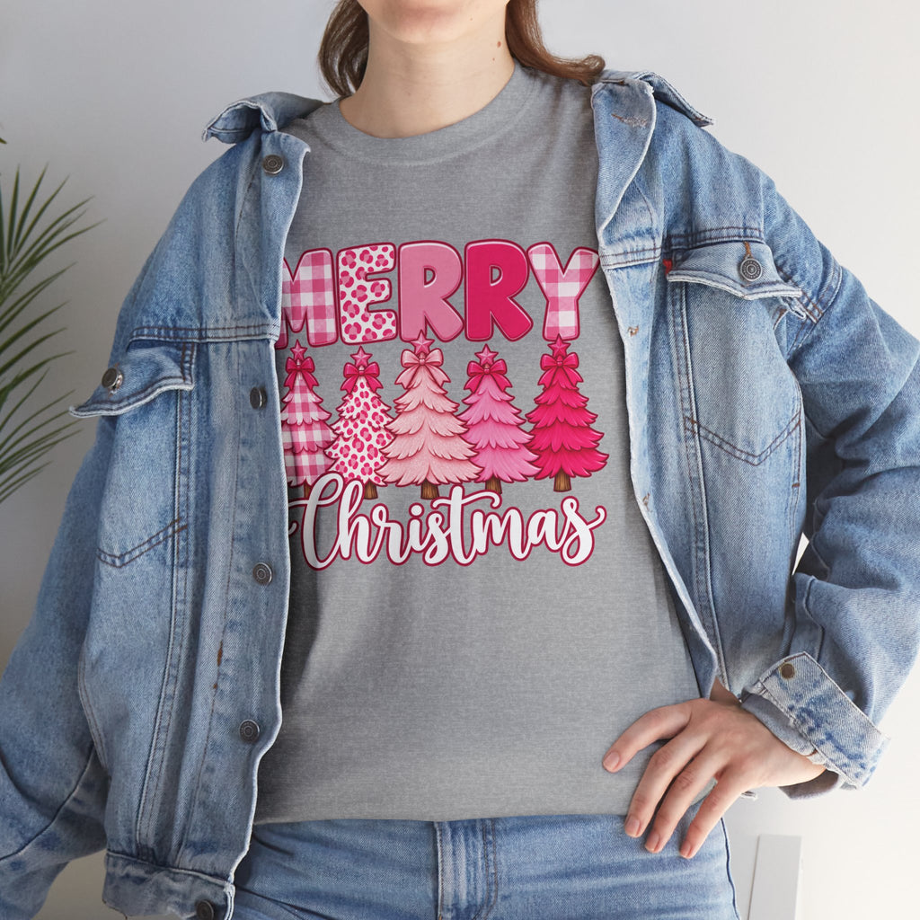 Merry Christmas Pink Christmas Tree T-Shirt