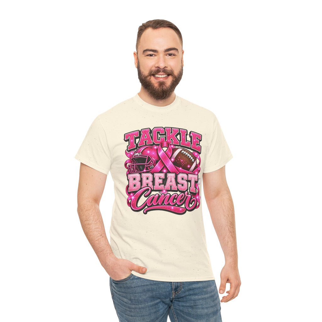 T-Shirt — "Tackle Breast Cancer" Pink Football Awareness Tee