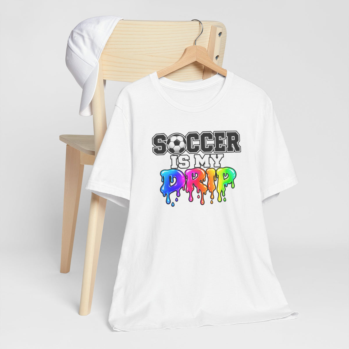 Soccer Is My Drip T-Shirt — Colorful Rainbow Drip Soccer Tee for Players & Fans