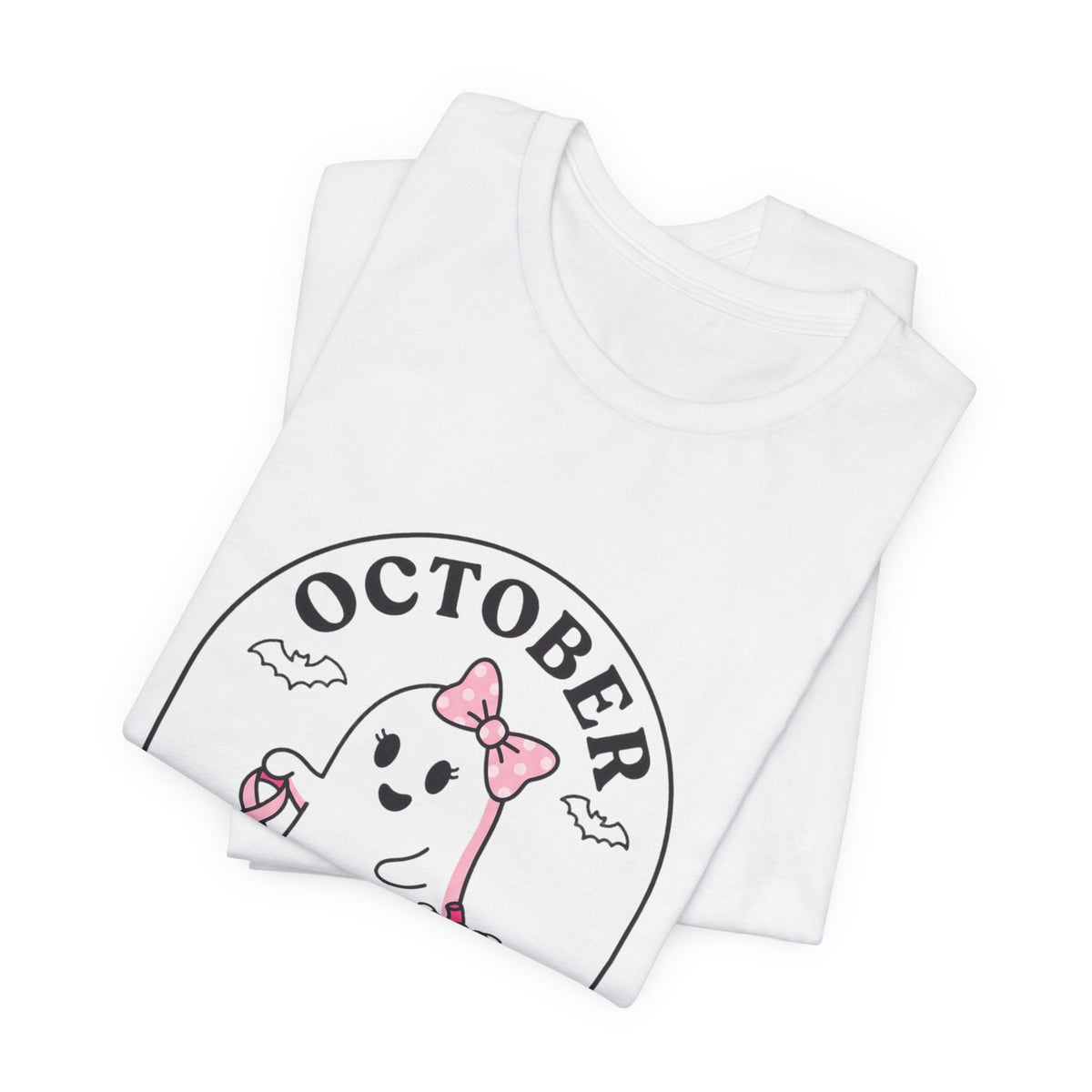 October Pink Boo Crew Tee — Breast Cancer Awareness Ghost T-Shirt