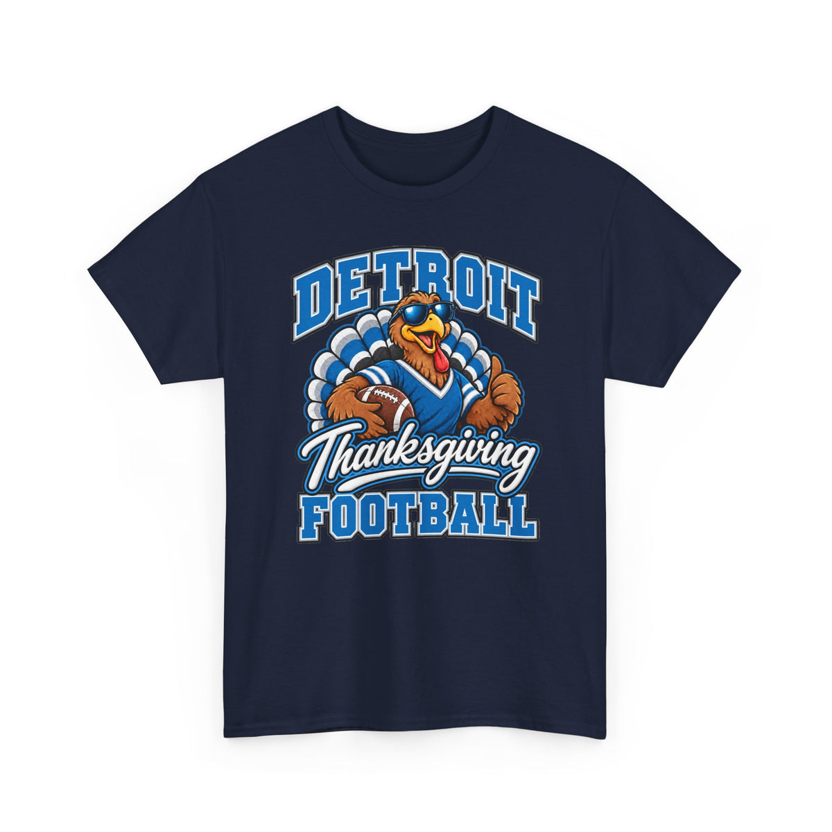 Detroit Thanksgiving Football Tee — Turkey Mascot Game Day Shirt