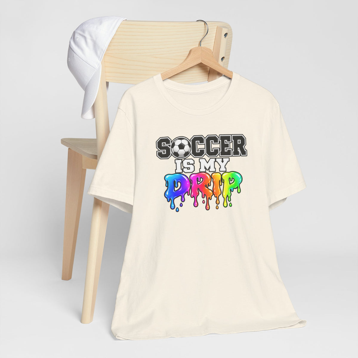 Soccer Is My Drip T-Shirt — Colorful Rainbow Drip Soccer Tee for Players & Fans