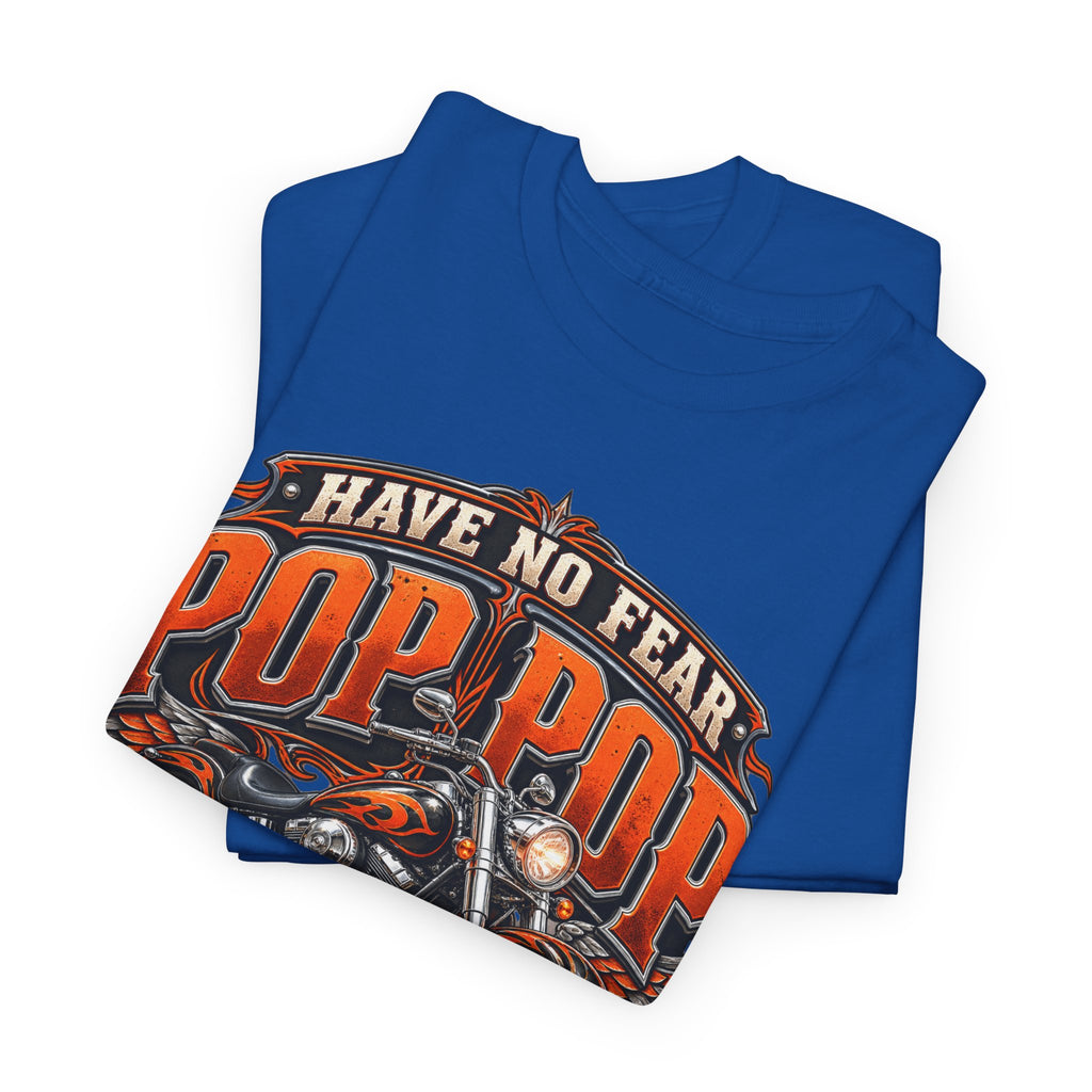 Pop Pop Is Here Motorcycle Dad T-Shirt