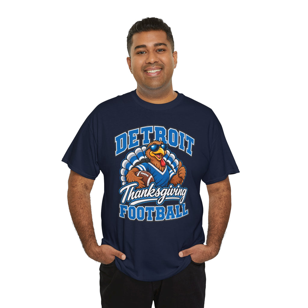 Detroit Thanksgiving Football Tee — Turkey Mascot Game Day Shirt