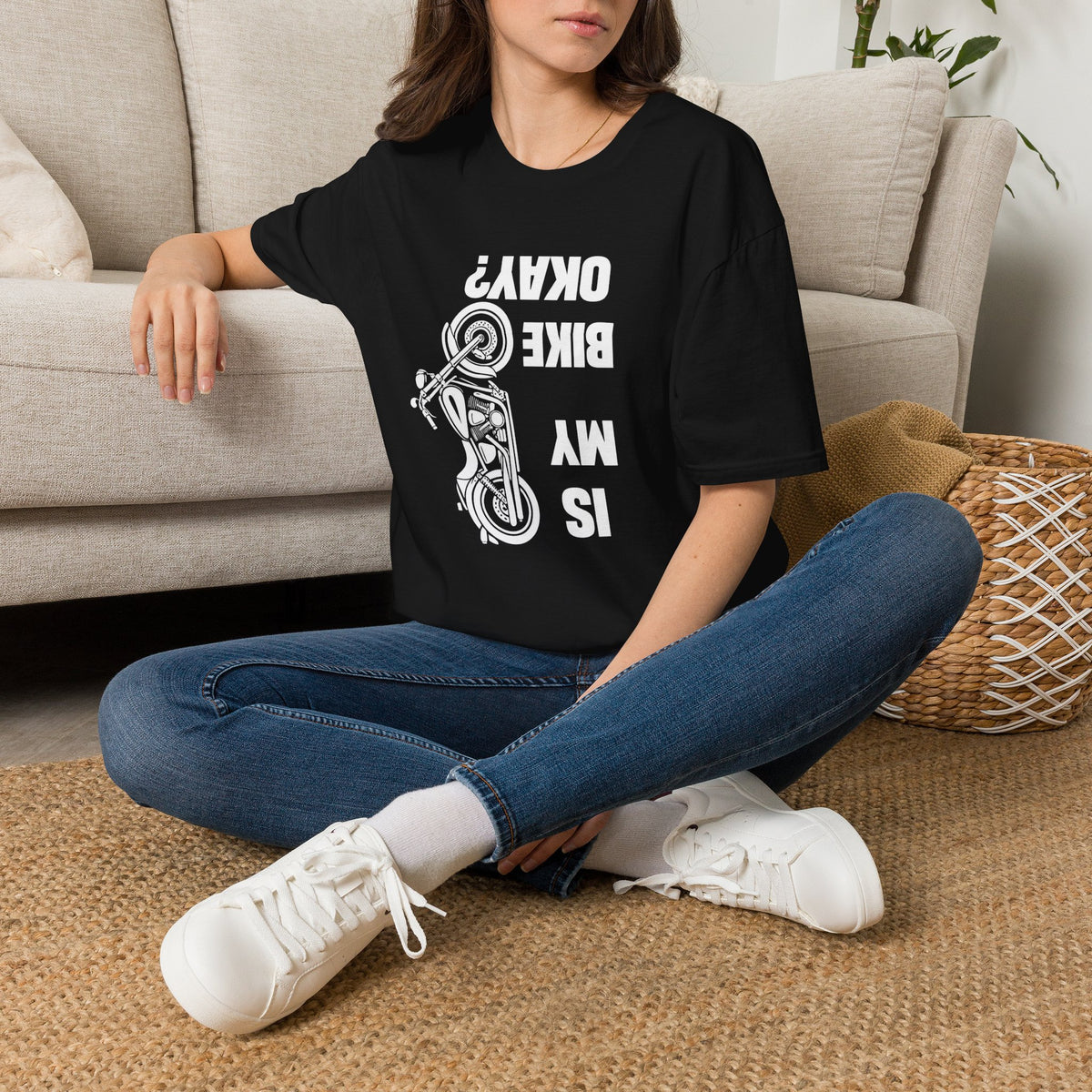 Motorcycle T‑Shirt — "Is My Bike Okay?" Bold Biker Tee