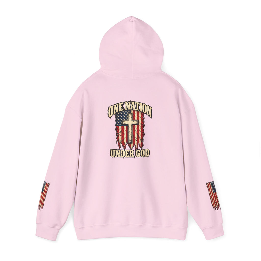 One Nation Under God Patriotic Cross Hoodie