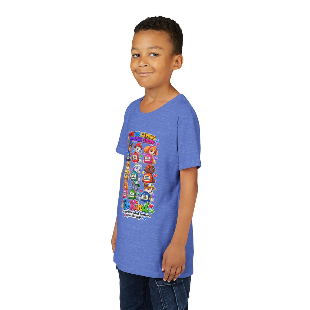 Be Kind Youth Short Sleeve Tee – Colorful Cartoon Character Shirt