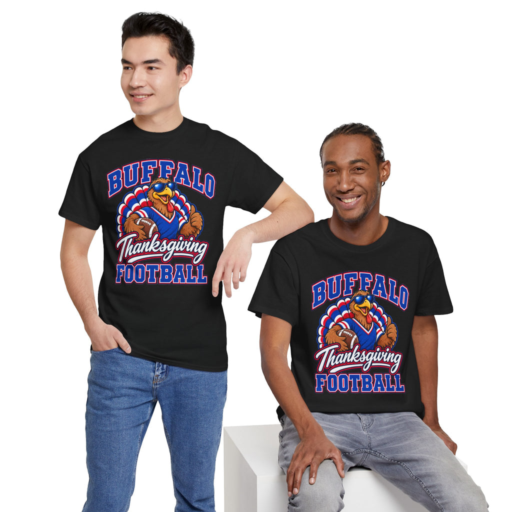 Buffalo Thanksgiving Football T-Shirt — Turkey Mascot Game Day Tee
