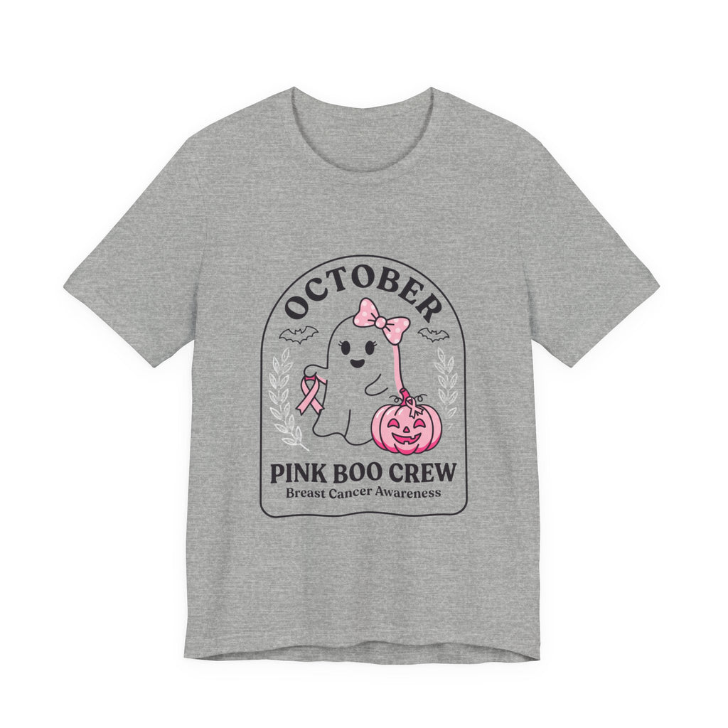 October Pink Boo Crew Tee — Breast Cancer Awareness Ghost T-Shirt