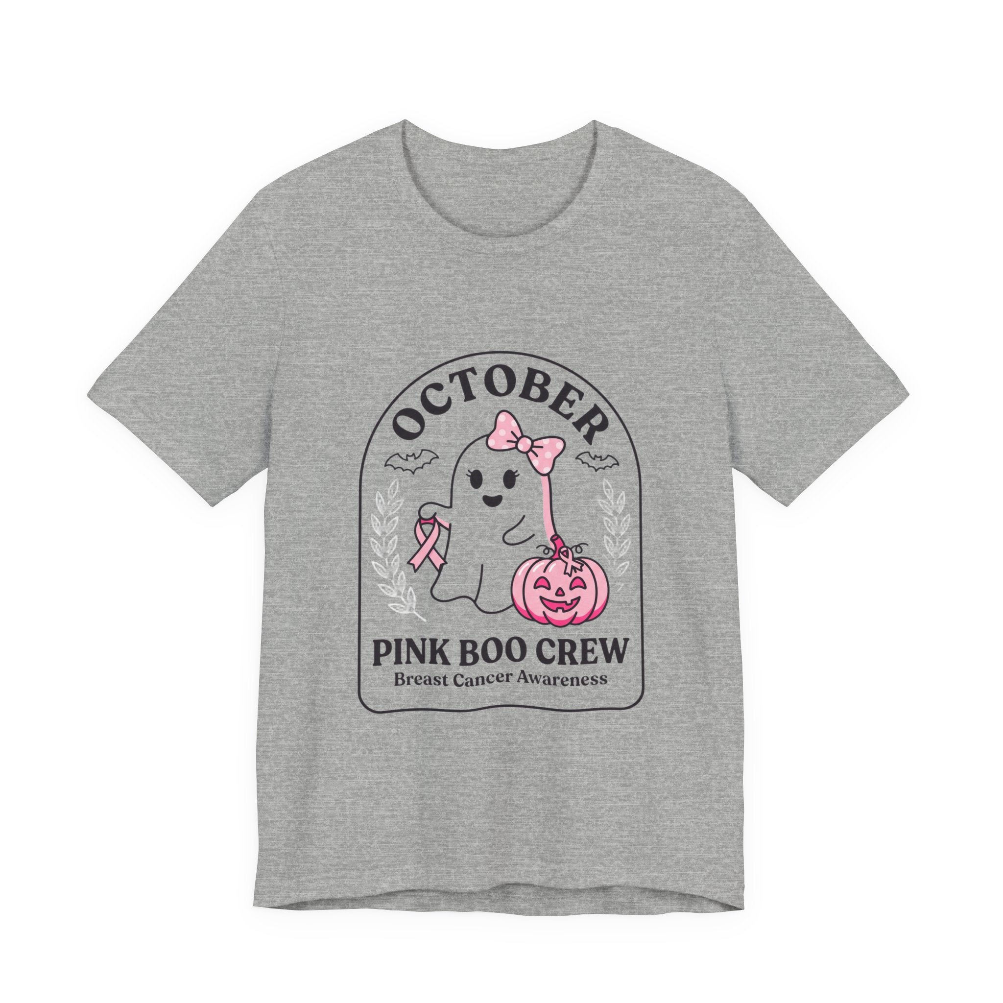 October Pink Boo Crew Tee — Breast Cancer Awareness Ghost T-Shirt