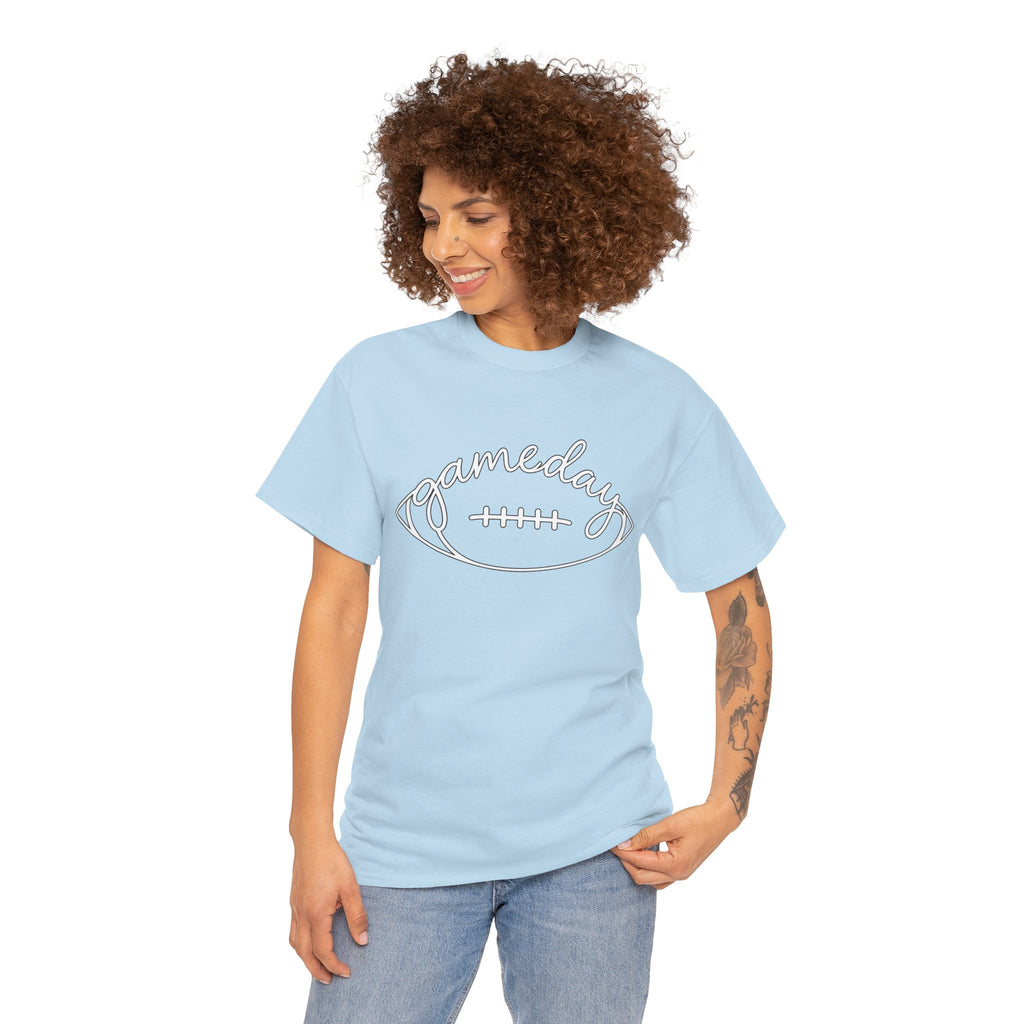 Gameday Football Tee — 'gameday' Script Football Graphic T-Shirt