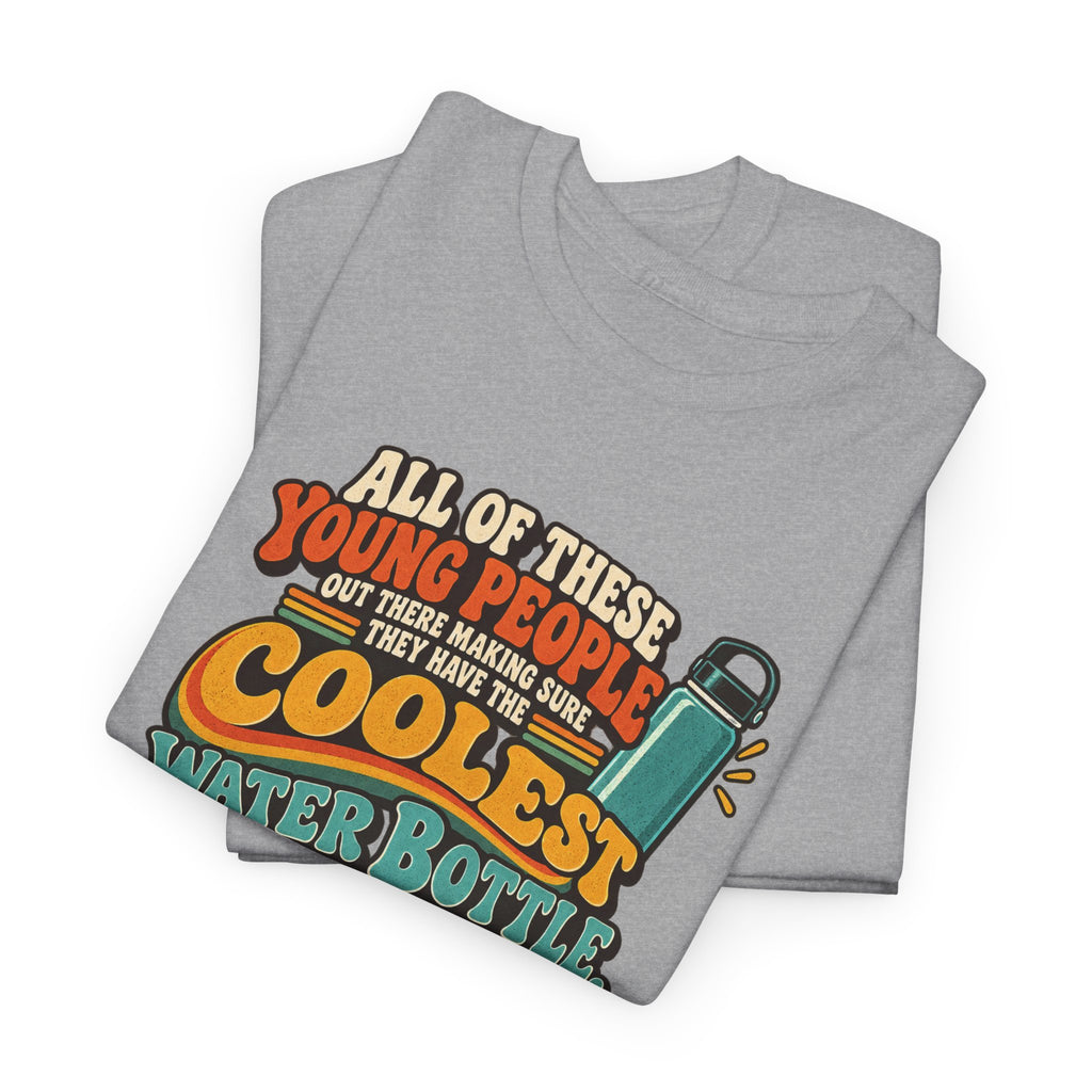 Retro 70s-80s Funny Water Bottle Tee — "Coolest Water Bottle" Graphic T-Shirt