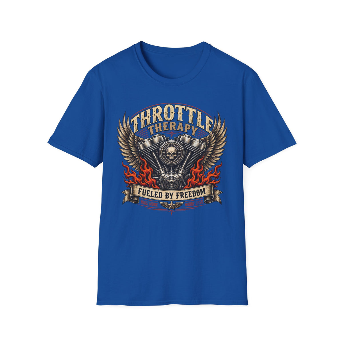 Throttle Therapy Motorcycle T‑Shirt — Fueled by Freedom Riding Tee