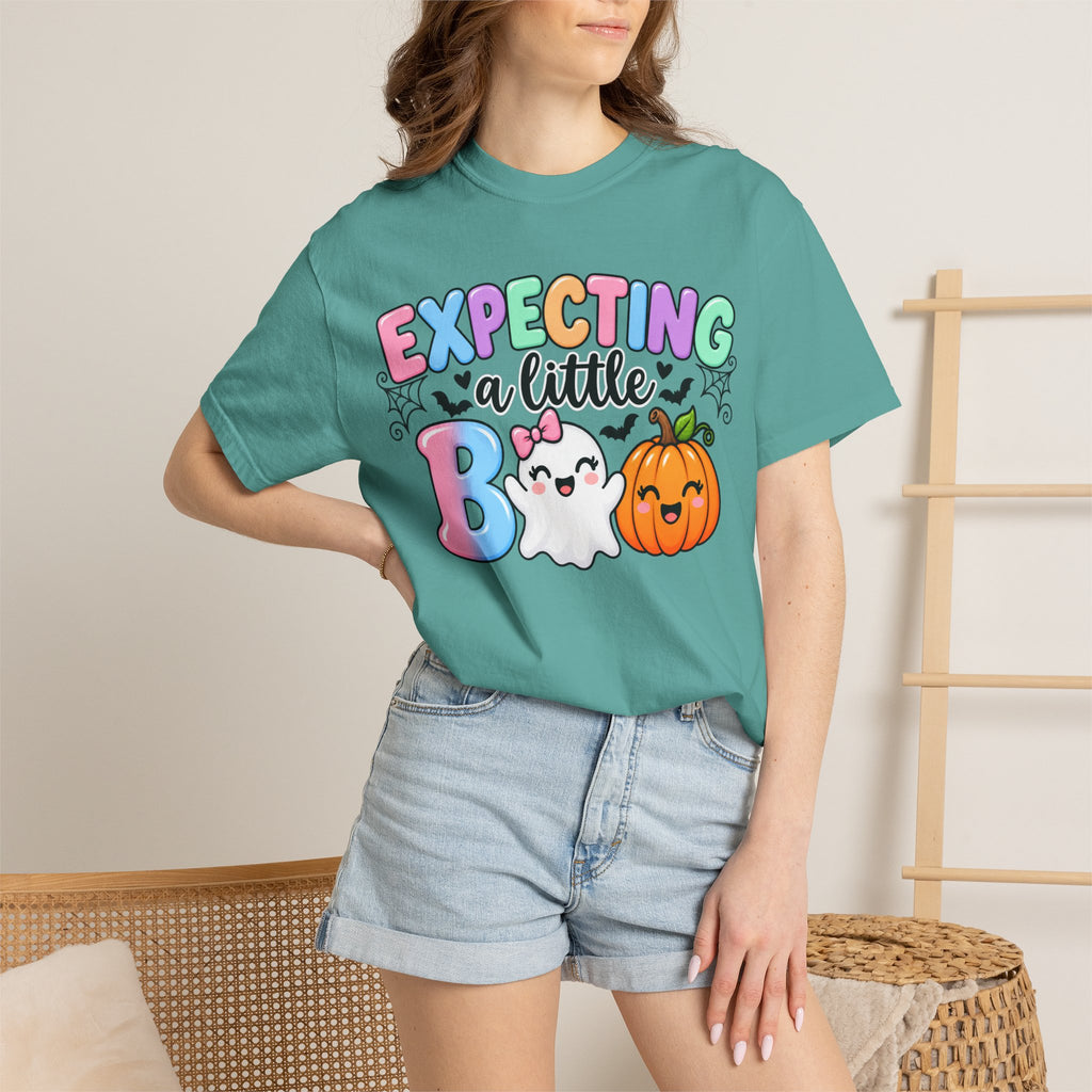 Expecting a Little Boo Maternity T-Shirt — Cute Halloween Pregnancy Tee