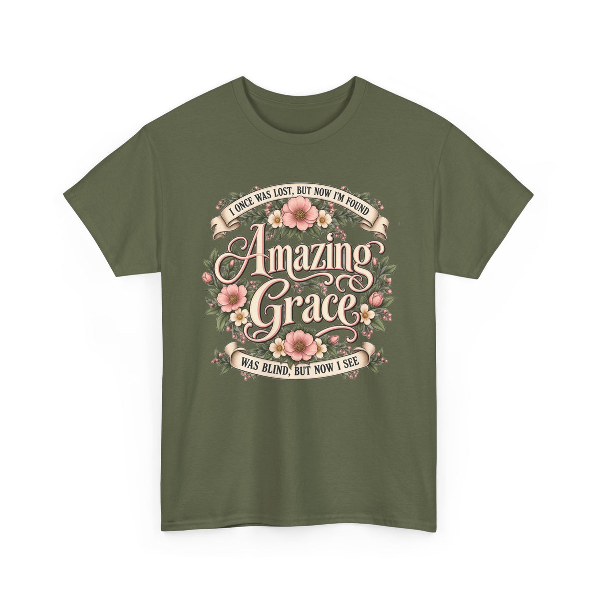 Amazing Grace Floral T-Shirt — Vintage Christian Faith Tee