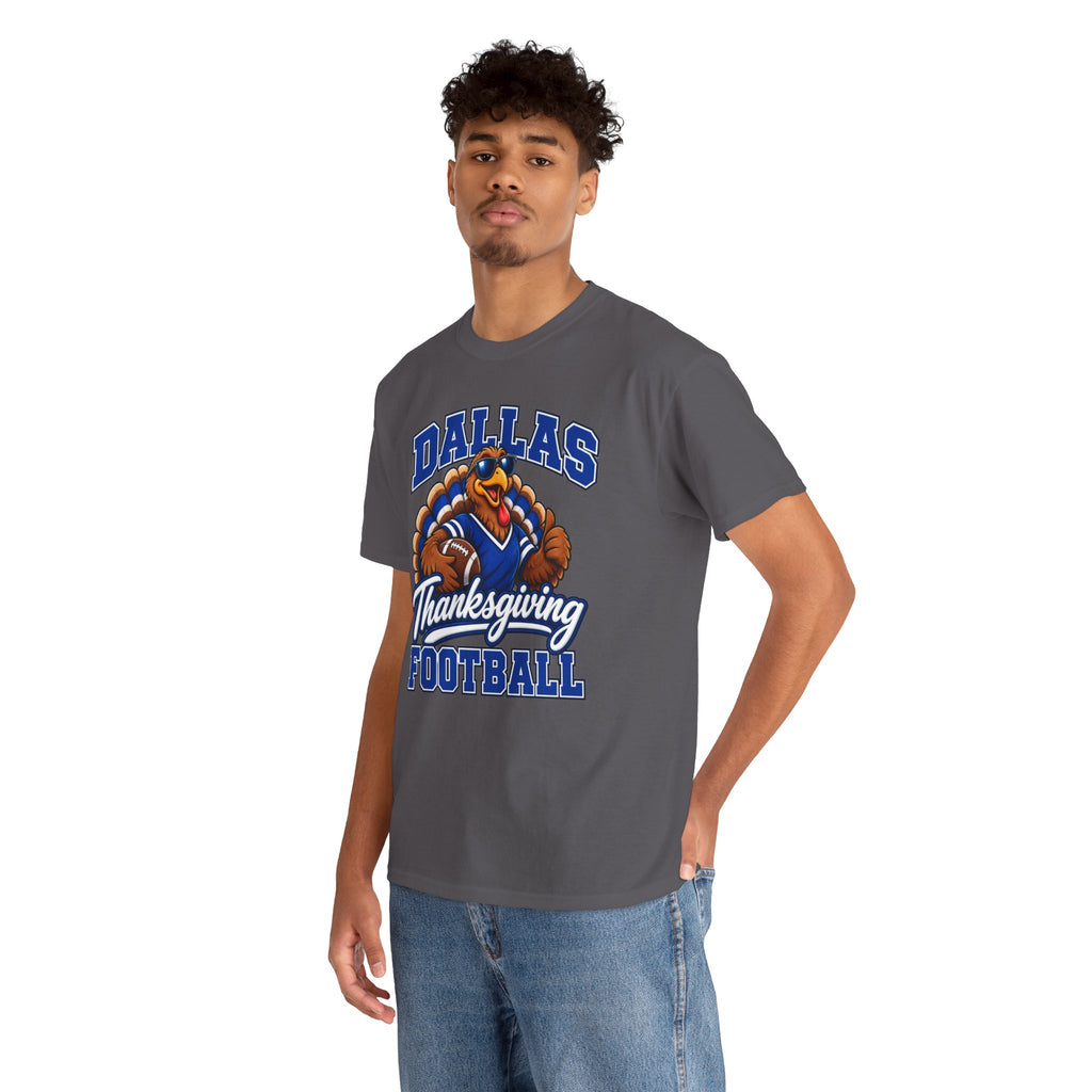 Dallas Thanksgiving Football T-Shirt — Turkey Mascot Game Day Tee