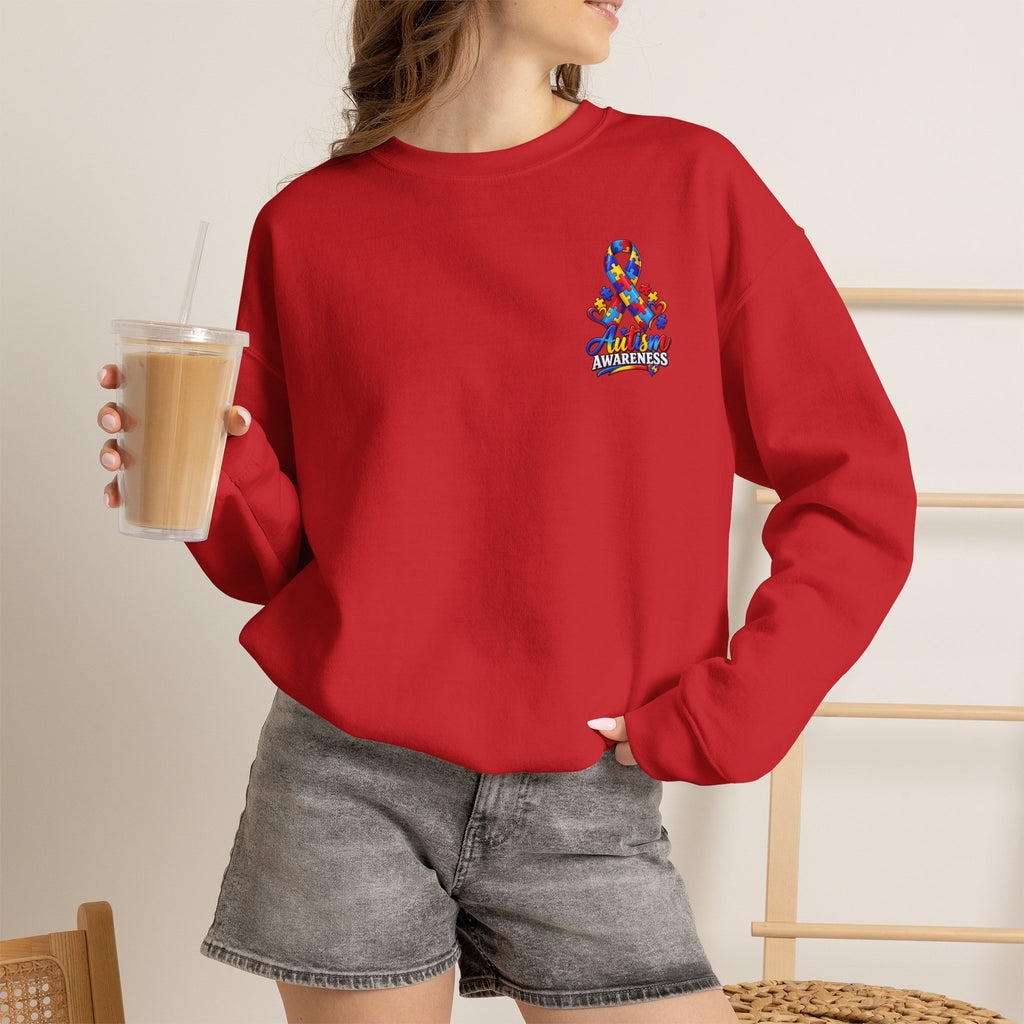 Autism Awareness Crewneck Sweatshirt — Color Outside the Lines Design