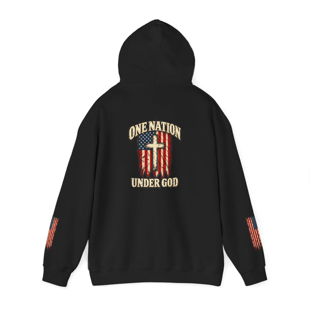 One Nation Under God Patriotic Cross Hoodie