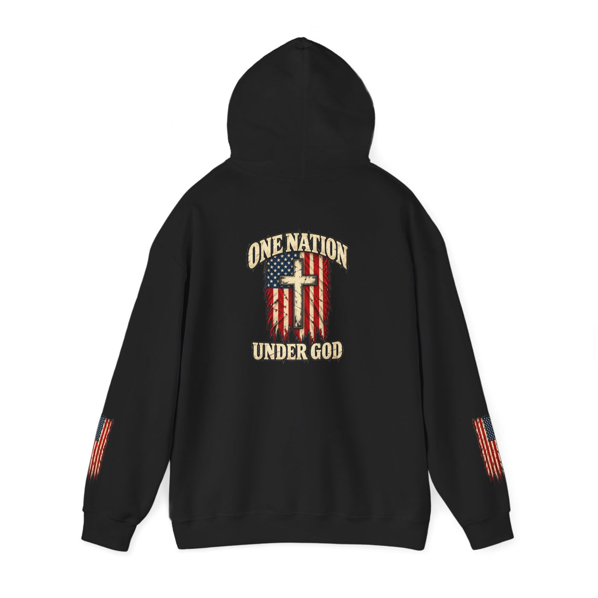 One Nation Under God Patriotic Cross Hoodie