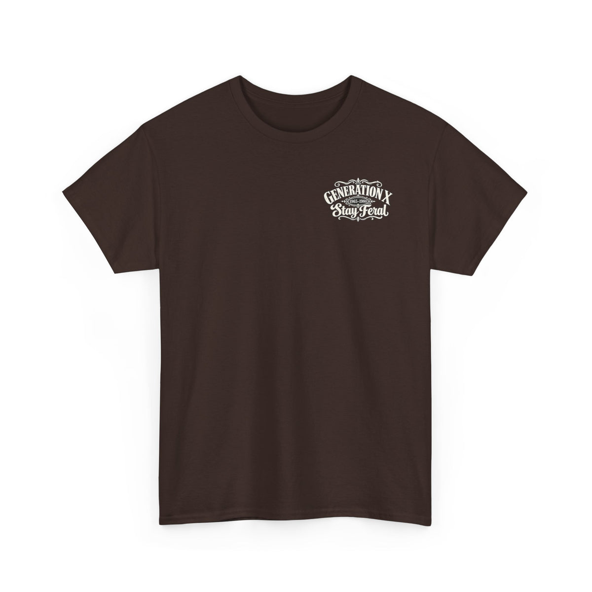 Generation X T‑Shirt — 'Stay Feral' Vintage Whiskey Label Tee (Born 1965–1980)