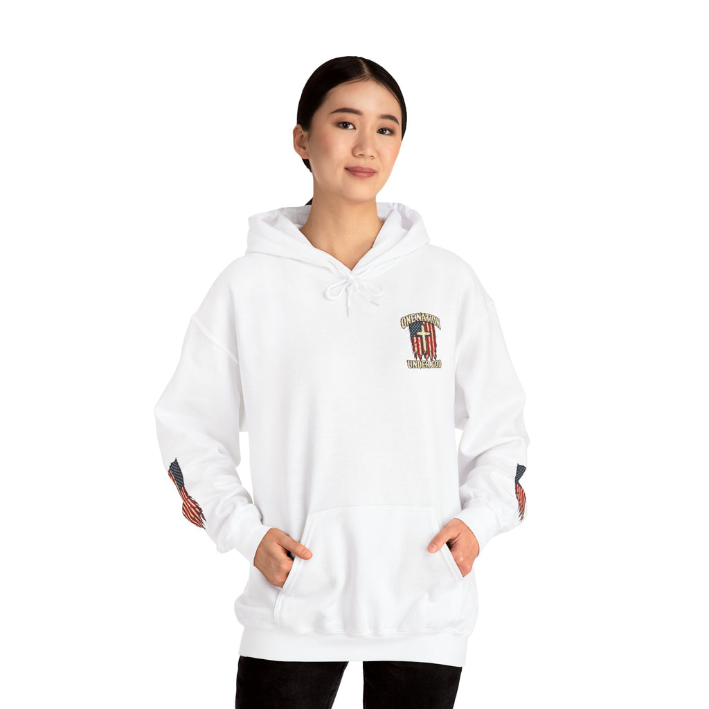 One Nation Under God Patriotic Cross Hoodie