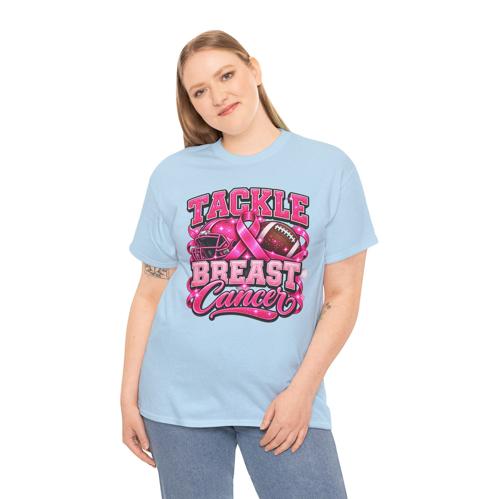 T-Shirt — "Tackle Breast Cancer" Pink Football Awareness Tee